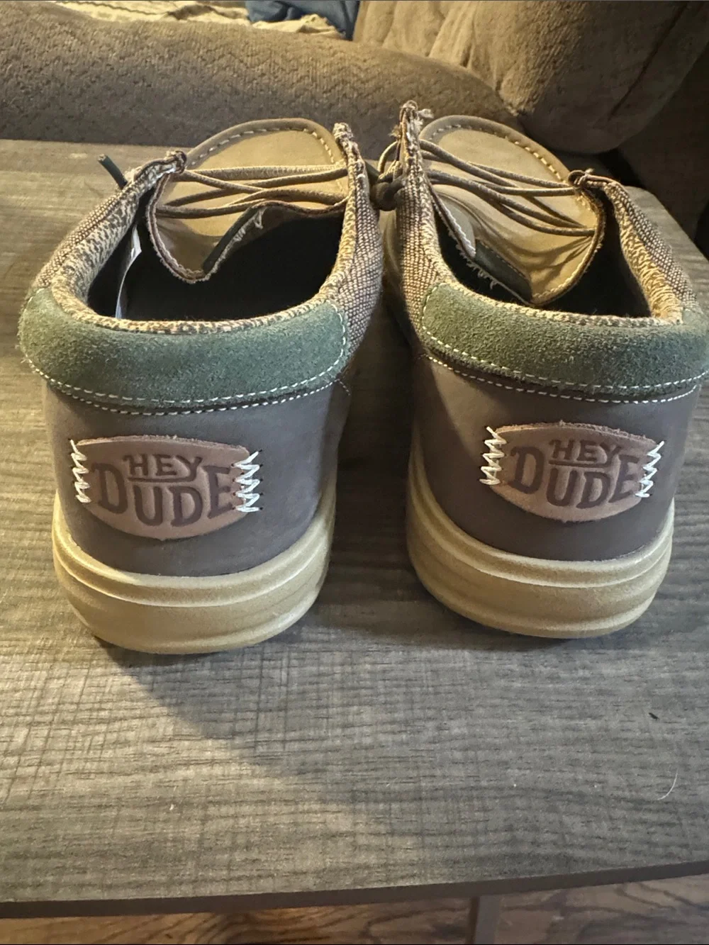 Hey Dude Men’s Tan & Olive Slip-On Loafers